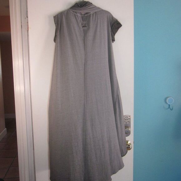 Studio B3 Womens Size 40 / M Gray Cotton Avant Garde Midi Cowlneck Long Dress - Picture 13 of 15
